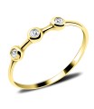 Triple Stones Bezel Set Silver Ring NSR-509